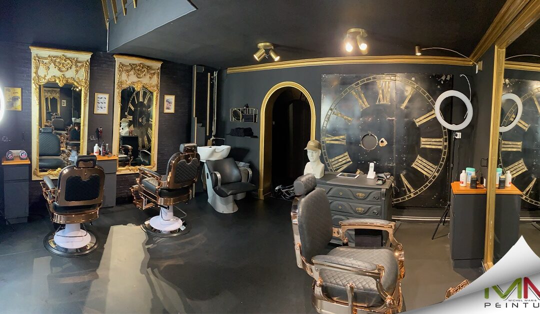 Revêtement de sol souple et peinture intérieur pour un salon de coiffure à Caen