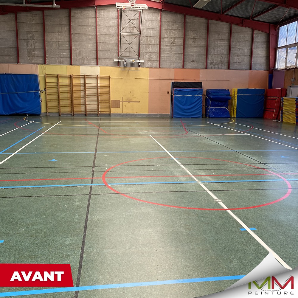 Revêtement de sol sportif du gymnase de Livarot - Michel Marie Peinture